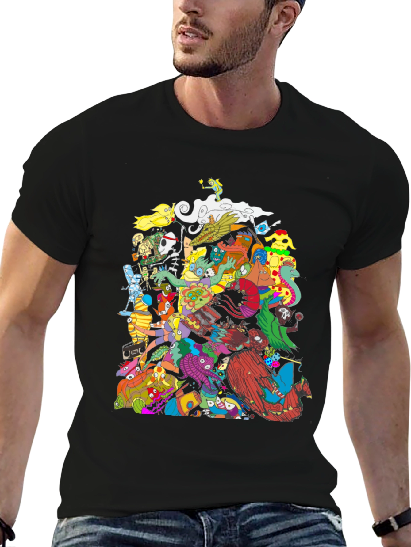 Funky Monster Mash T-Shirt - Black