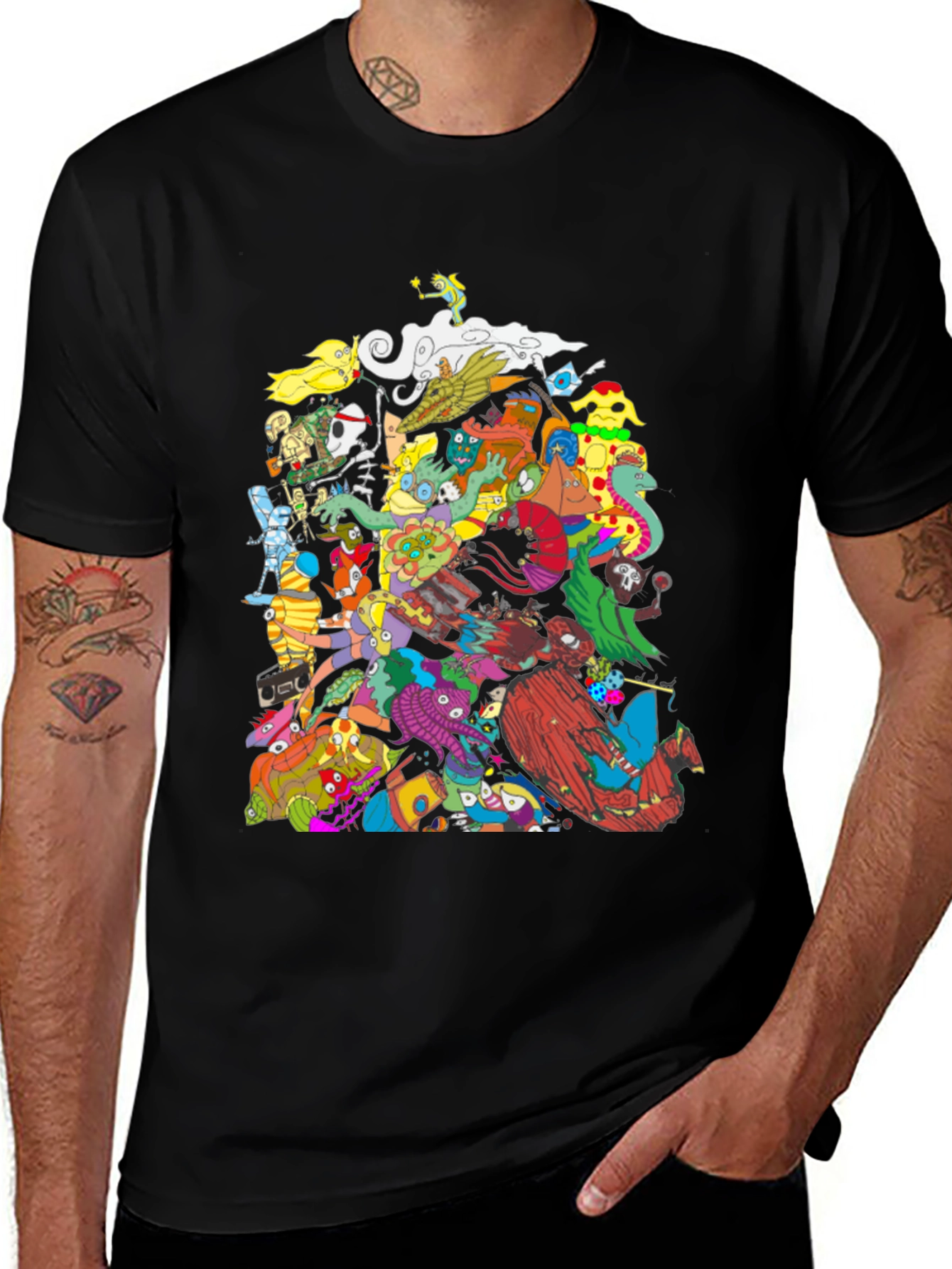 Funky Monster Mash T-Shirt - Black