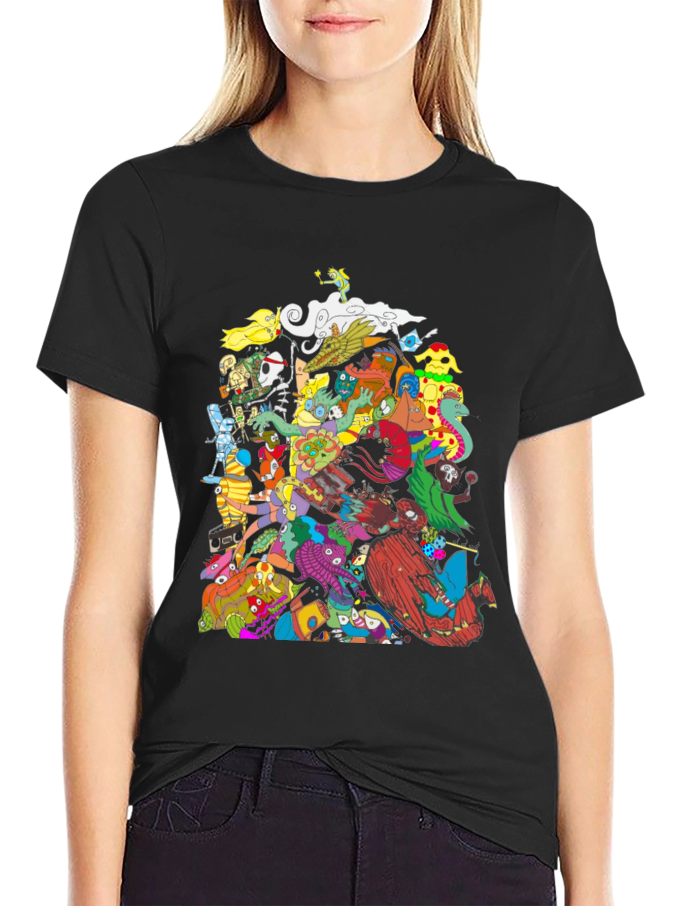 Funky Monster Mash T-Shirt - Black