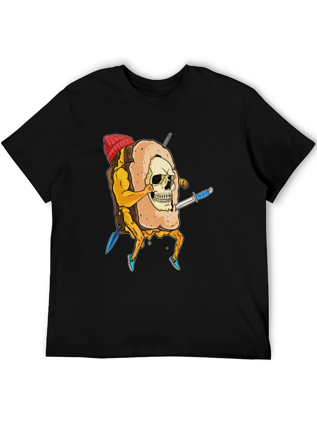 Skull Marshmallow Warrior Funny Graphic Tee