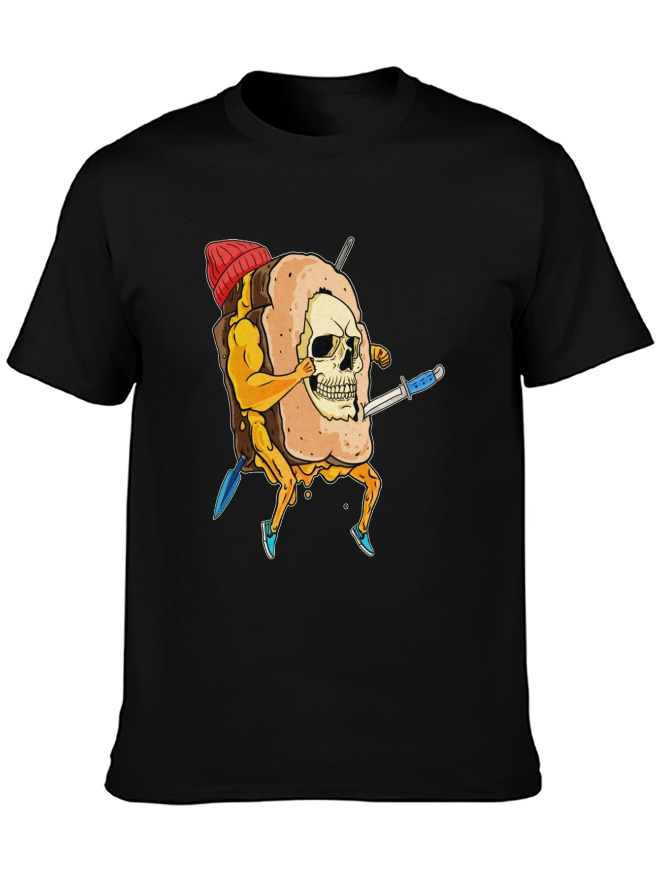 Skull Marshmallow Warrior Funny Graphic Tee