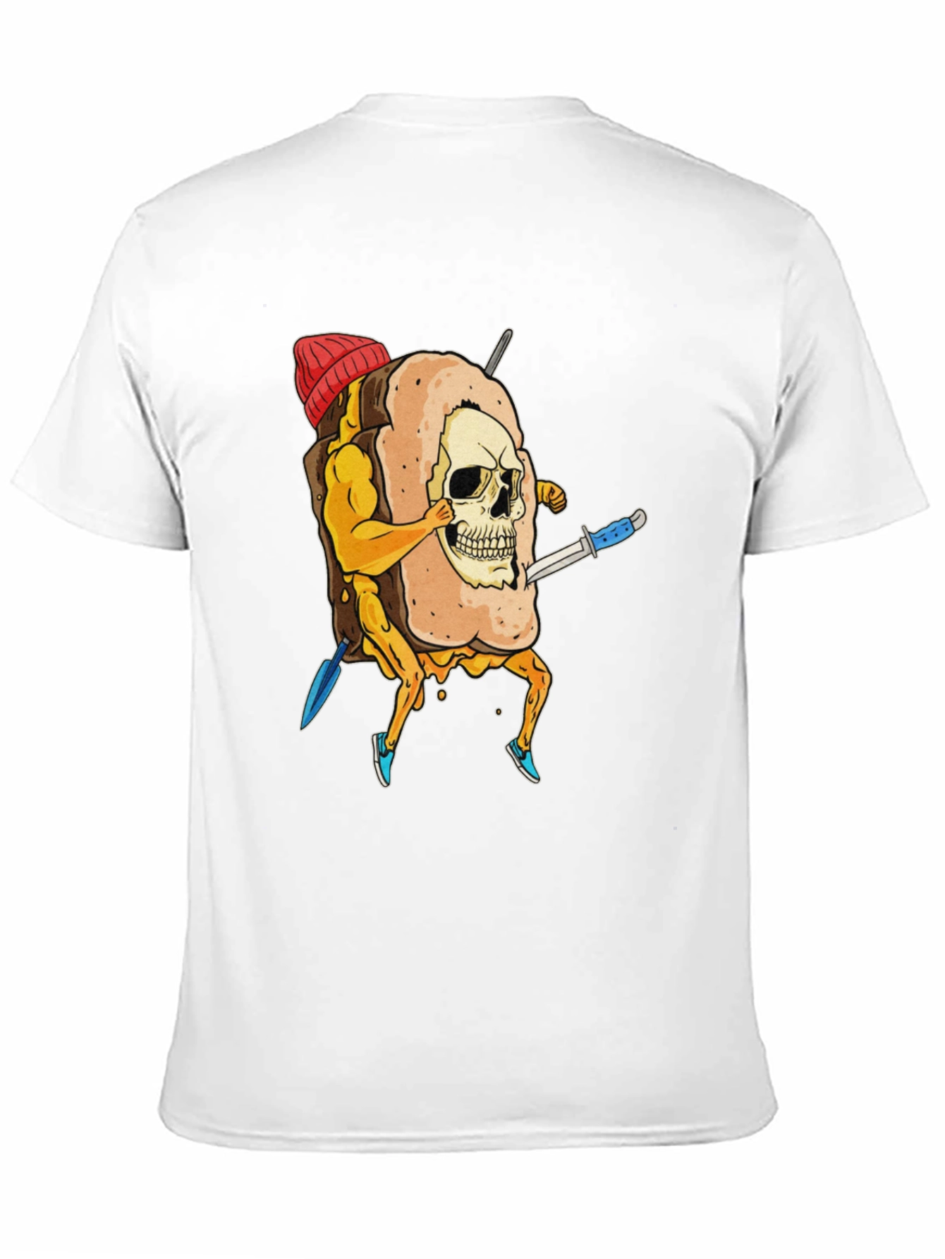 Skull Marshmallow Warrior Funny Graphic Tee