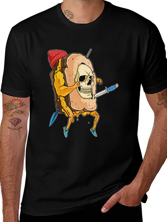 Skull Marshmallow Warrior Funny Graphic Tee