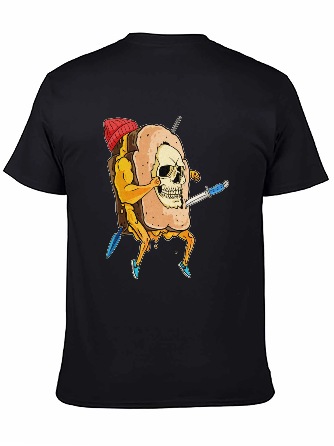 Skull Marshmallow Warrior Funny Graphic Tee