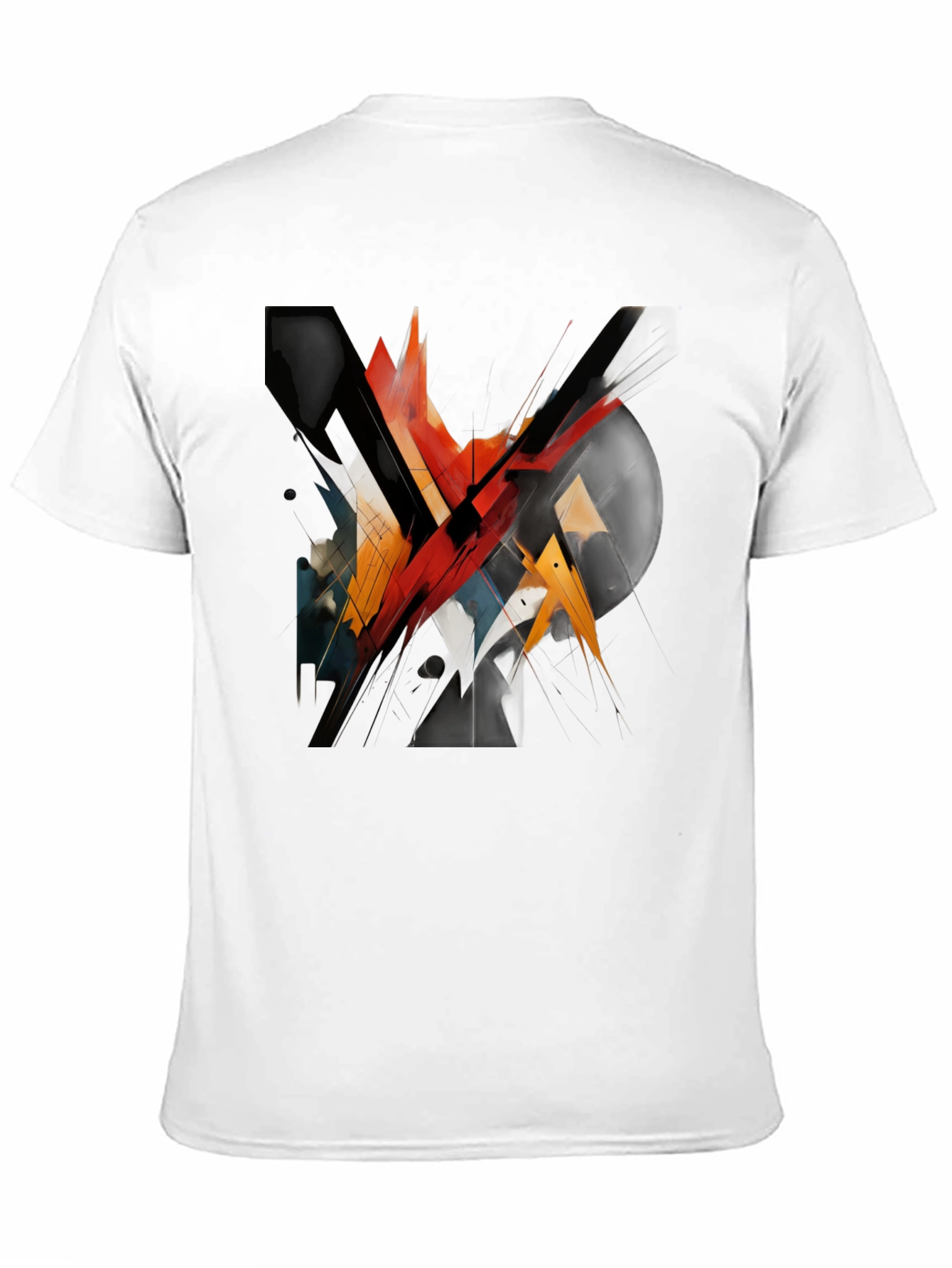 Abstract Geometric Graphic Black T-Shirt