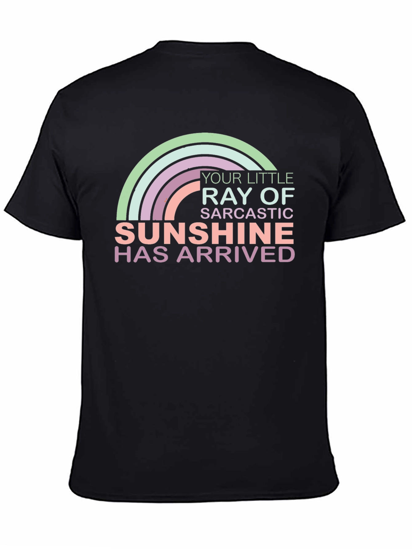 Sarcastic Sunshine Rainbow Graphic Tee - Unisex Black T-Shirt