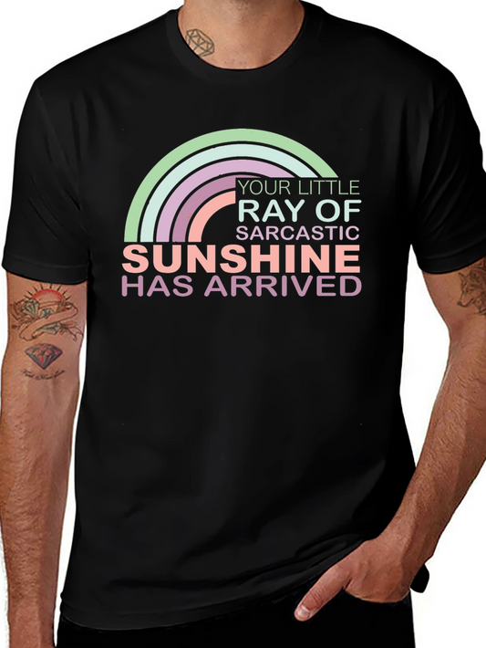 Sarcastic Sunshine Rainbow Graphic Tee - Unisex Black T-Shirt