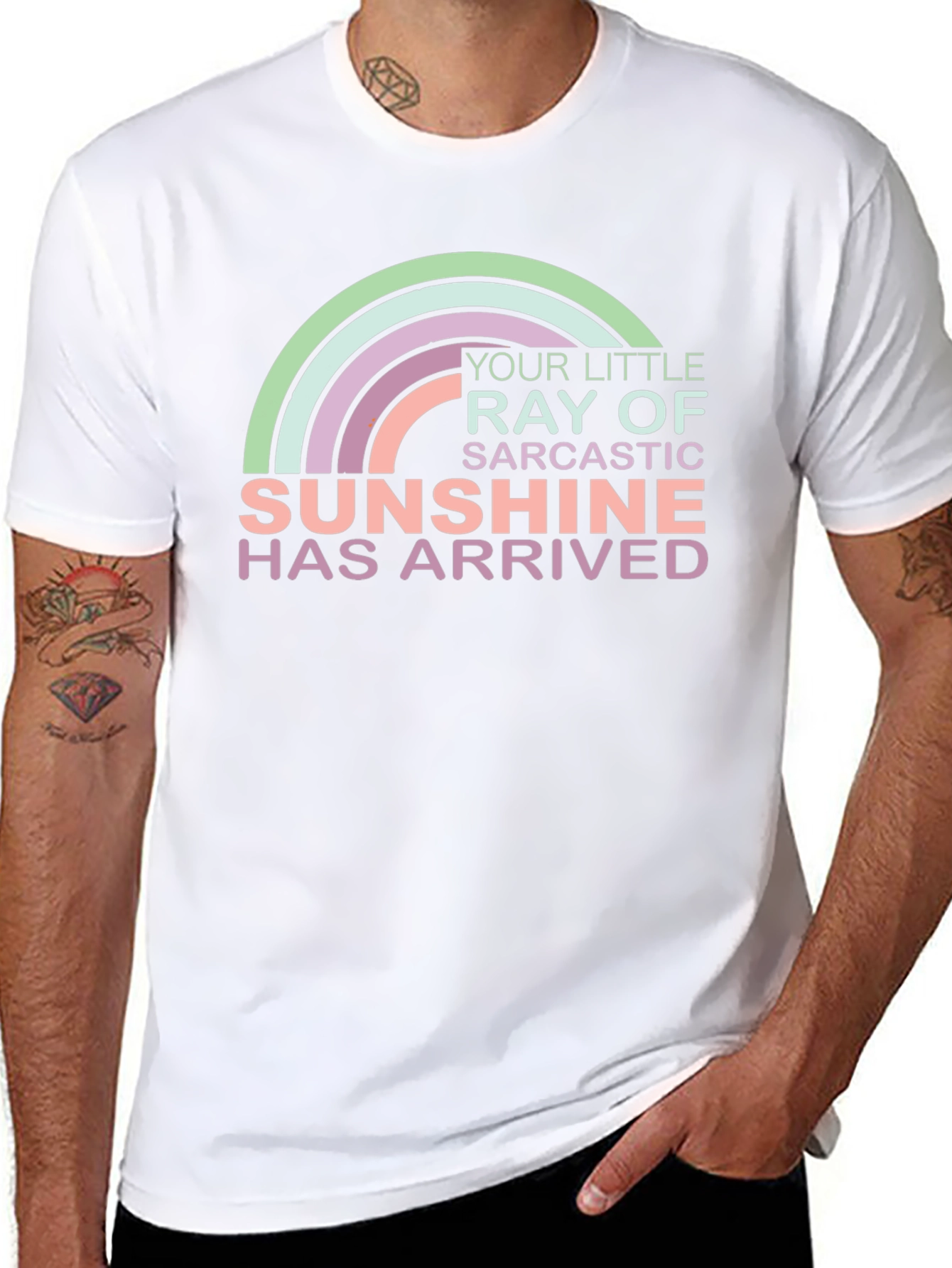 Sarcastic Sunshine Rainbow Graphic Tee - Unisex Black T-Shirt