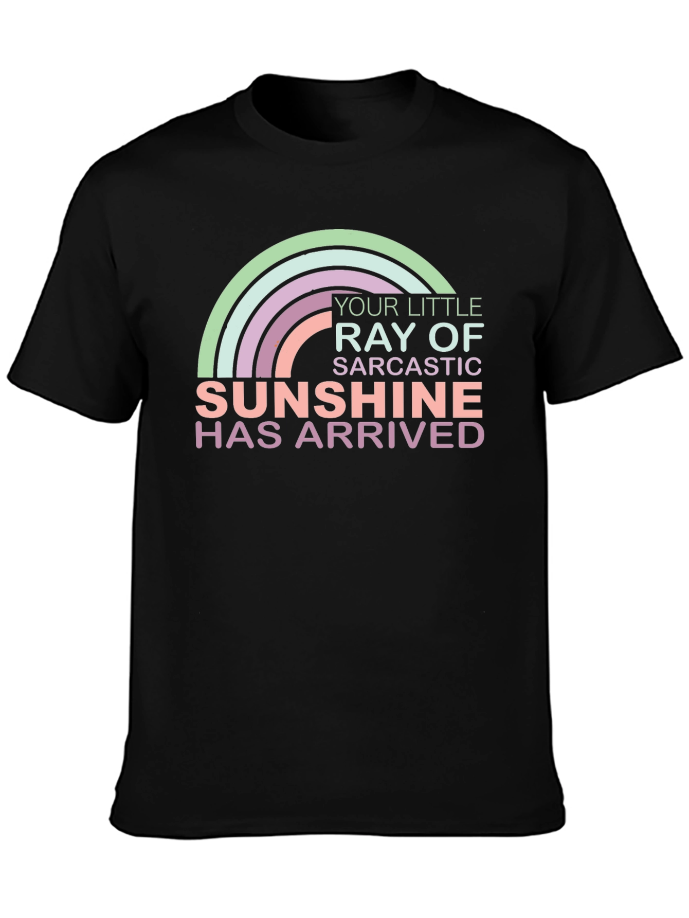 Sarcastic Sunshine Rainbow Graphic Tee - Unisex Black T-Shirt