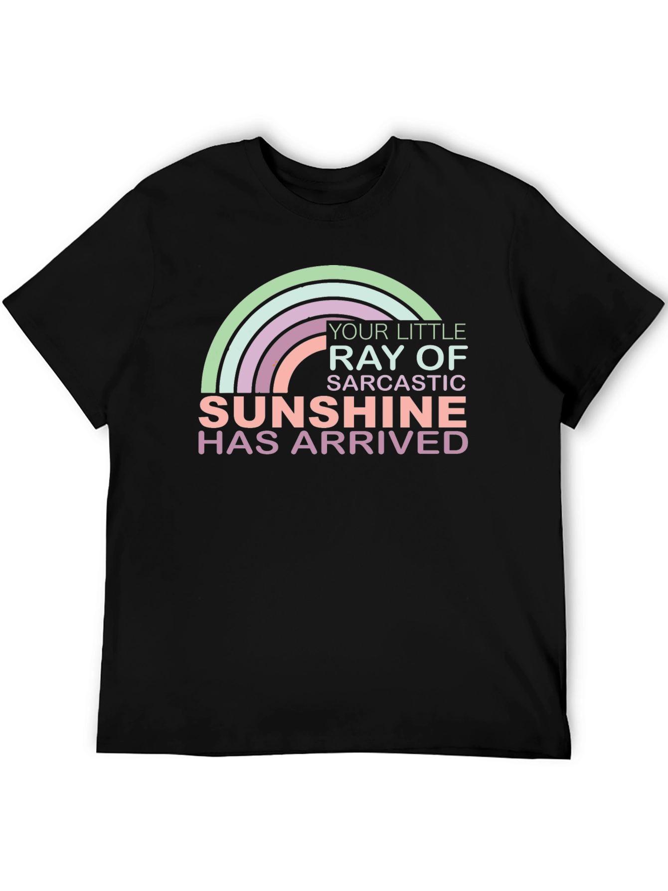 Sarcastic Sunshine Rainbow Graphic Tee - Unisex Black T-Shirt