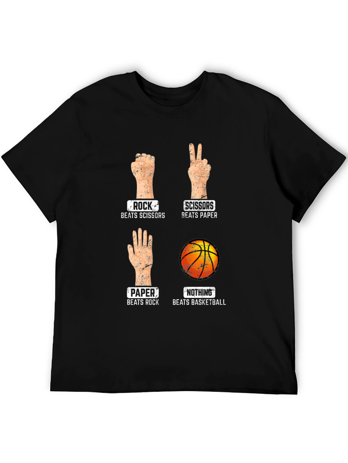 Rock Paper Scissors Basketball Mens T-Shirt