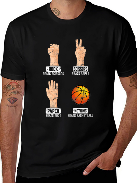 Rock Paper Scissors Basketball Mens T-Shirt