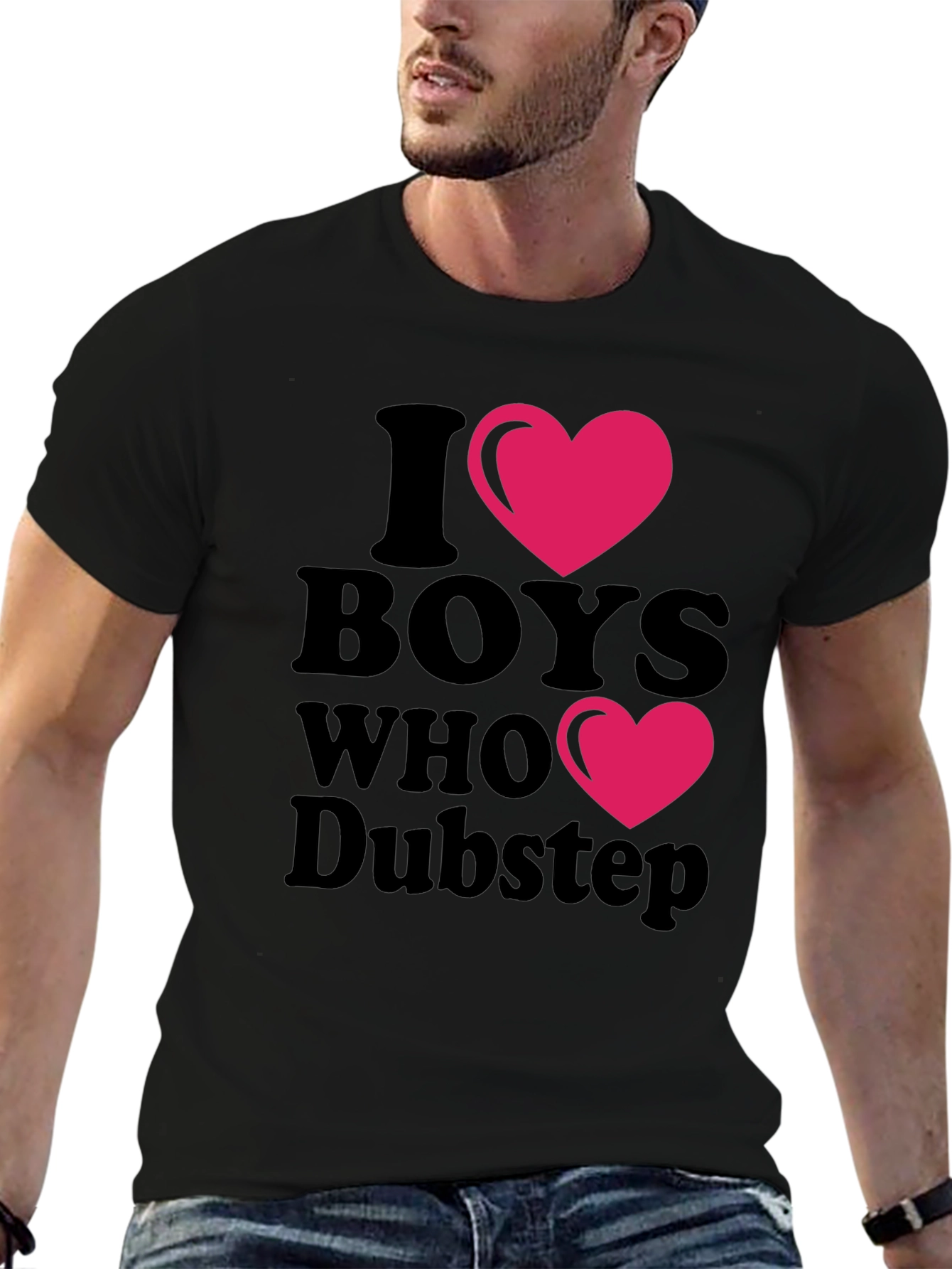 I Heart Boys Who Dubstep Black T-Shirt
