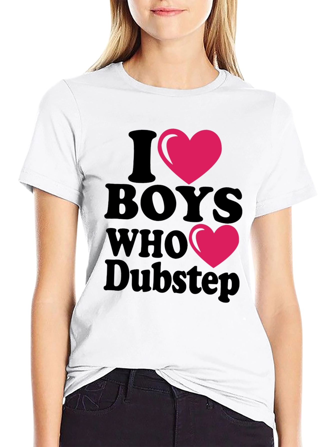 I Heart Boys Who Dubstep Black T-Shirt