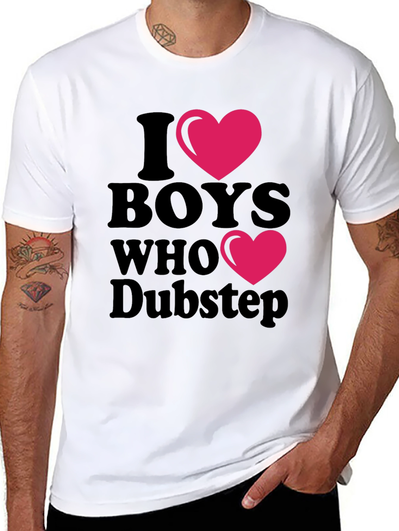 I Heart Boys Who Dubstep Black T-Shirt