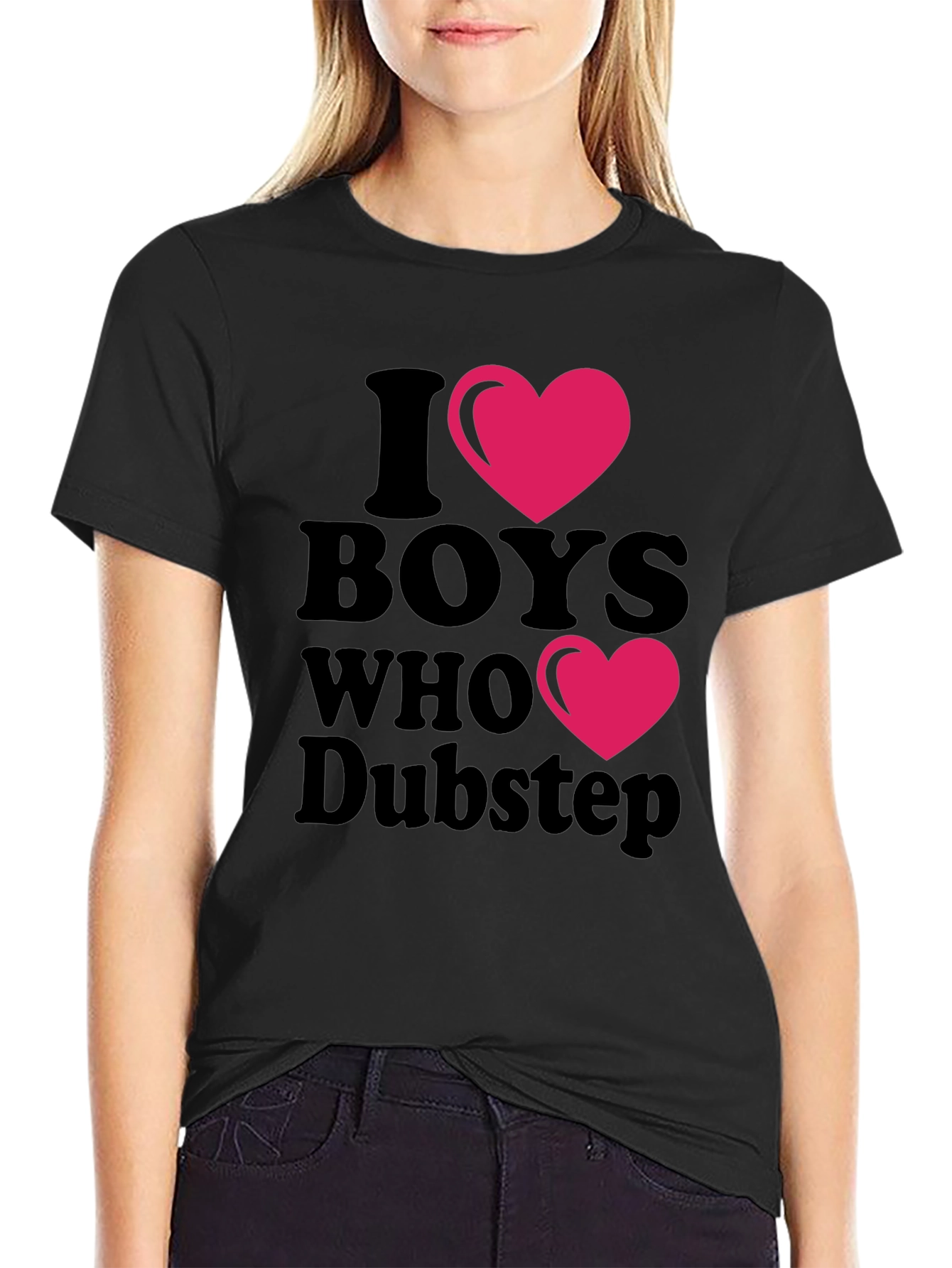 I Heart Boys Who Dubstep Black T-Shirt