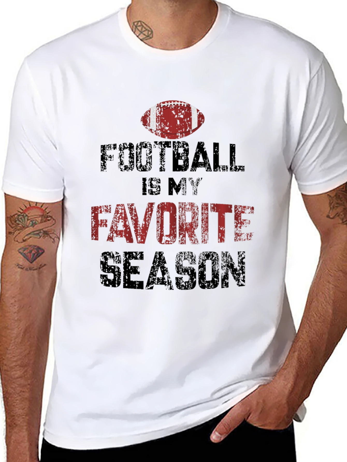 Football is My Favorite Season Black Graphic Tee