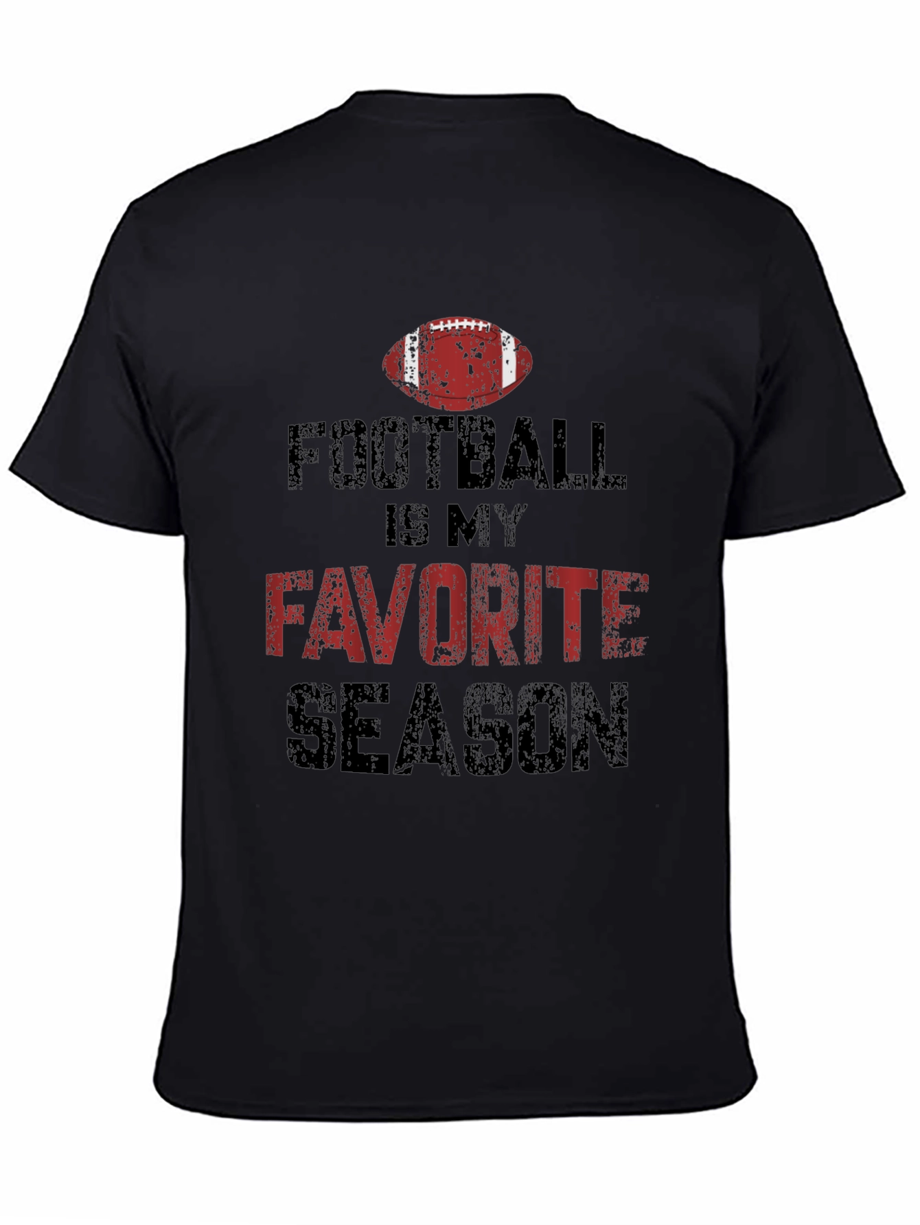 Football is My Favorite Season Black Graphic Tee