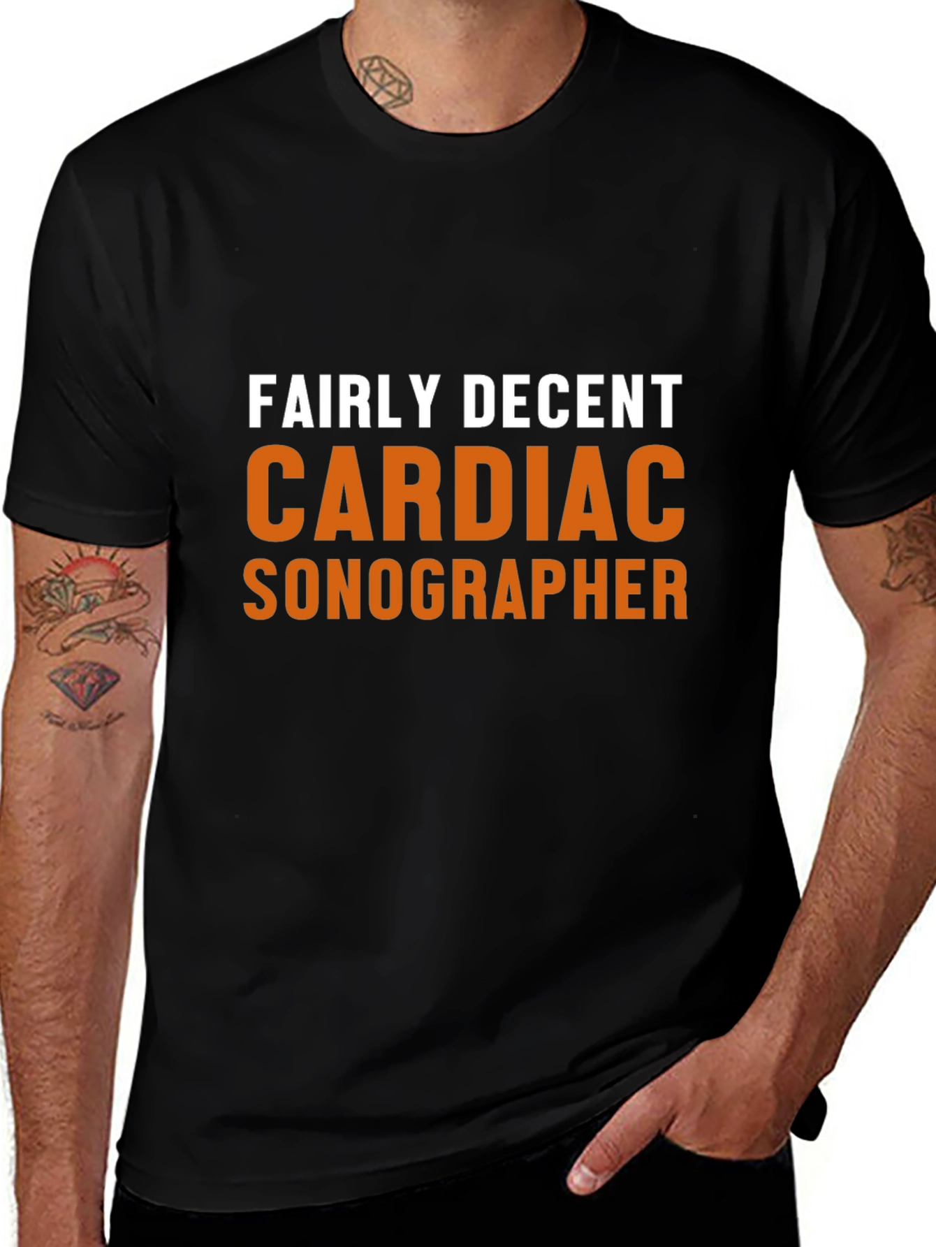Fairly Decent Cardiac Sonographer Black T-Shirt