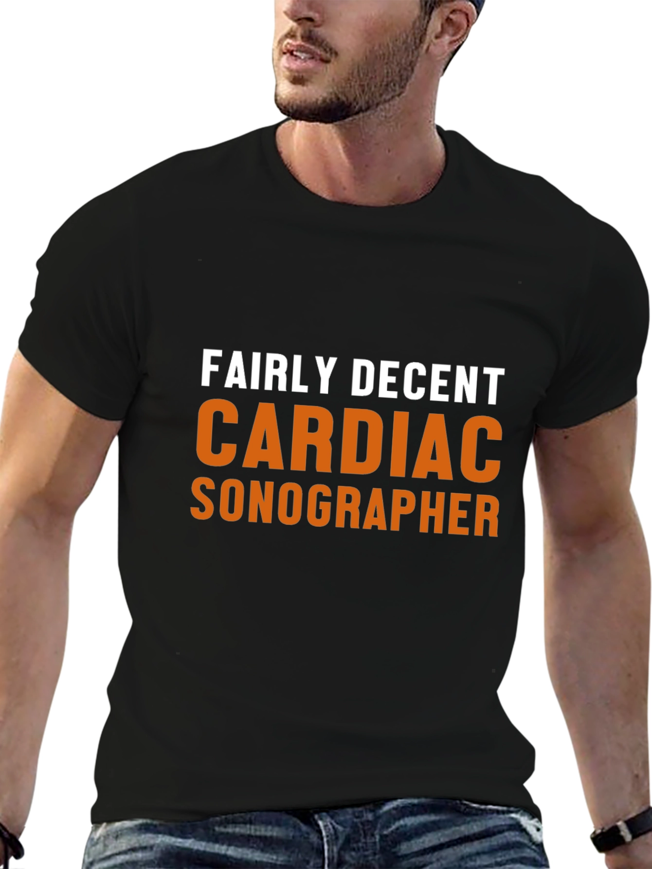 Fairly Decent Cardiac Sonographer Black T-Shirt