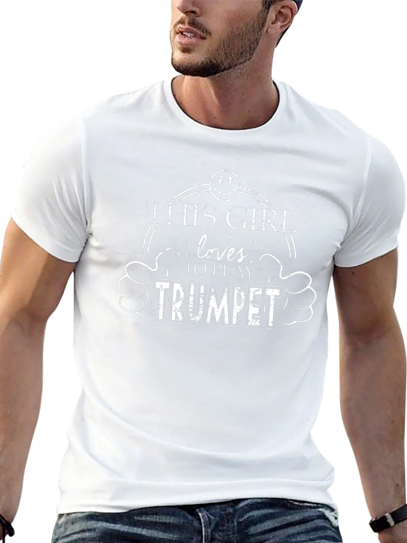 This Girl Loves Trumpet T-Shirt - Black Cotton Tee