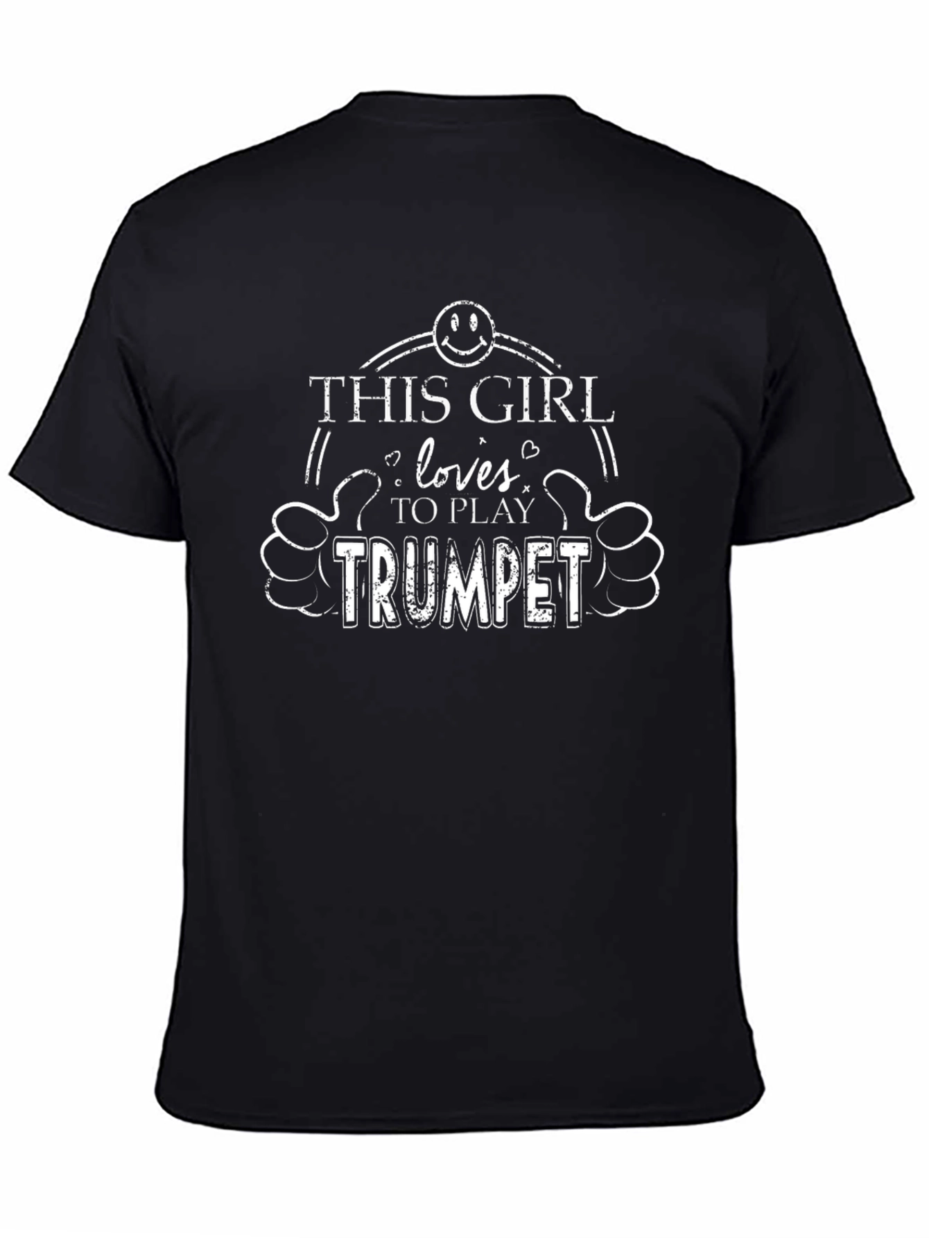 This Girl Loves Trumpet T-Shirt - Black Cotton Tee