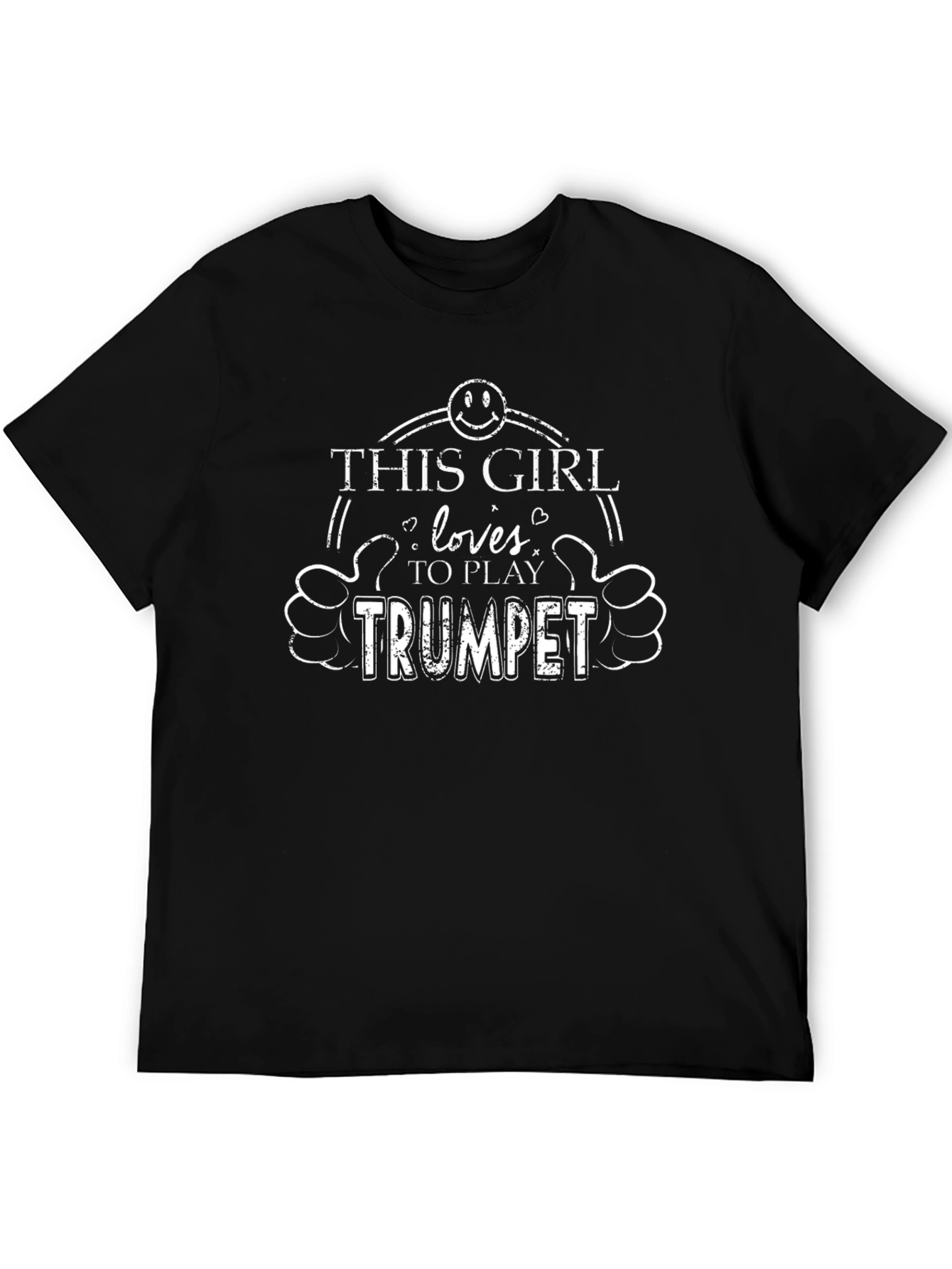 This Girl Loves Trumpet T-Shirt - Black Cotton Tee