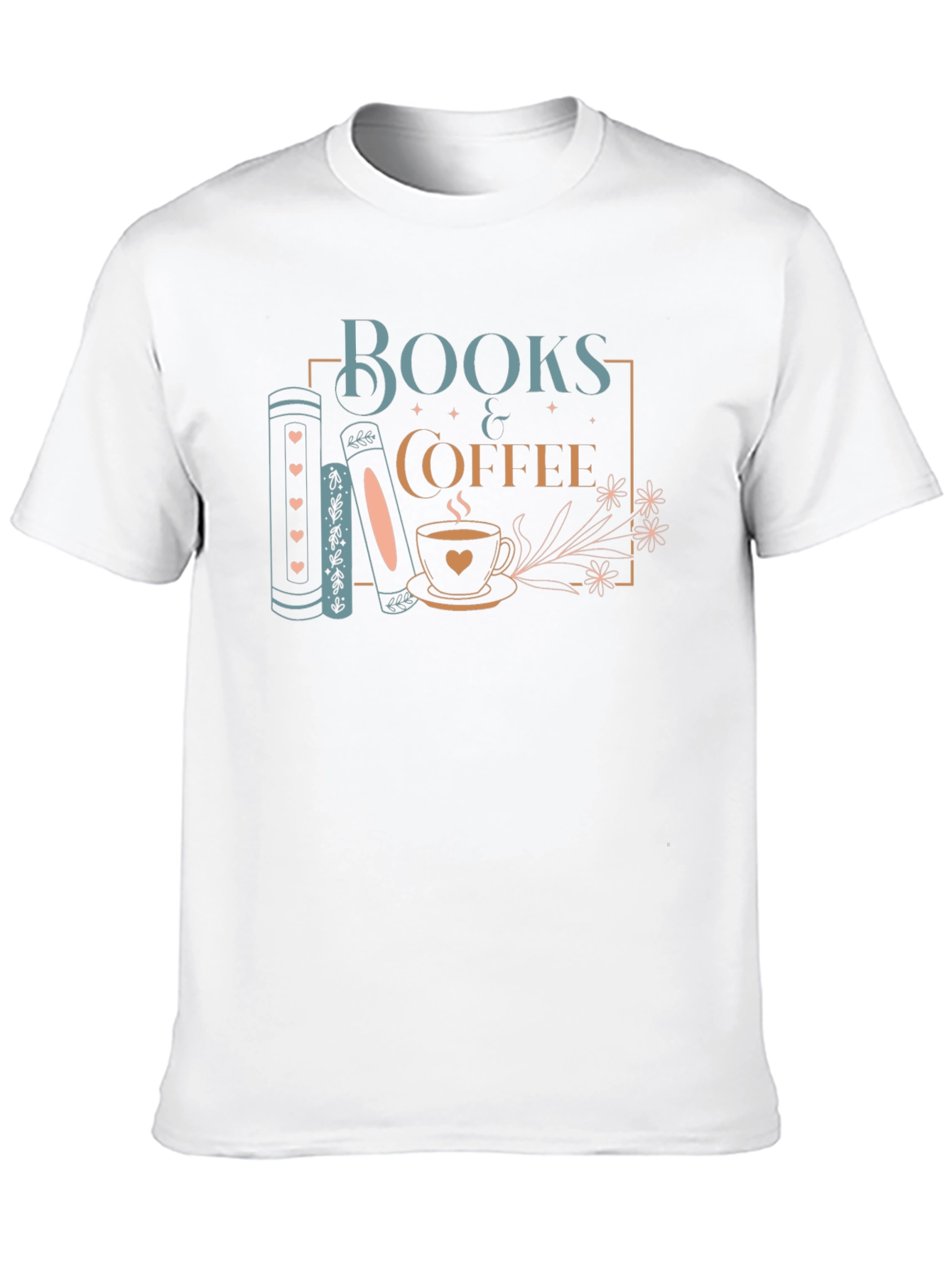 Books & Coffee Graphic Tee - Stylish Unisex T-Shirt