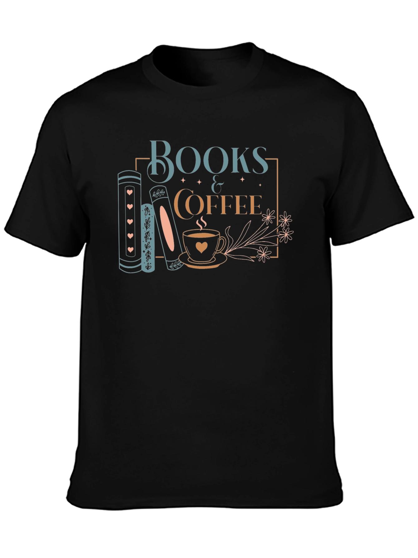 Books & Coffee Graphic Tee - Stylish Unisex T-Shirt