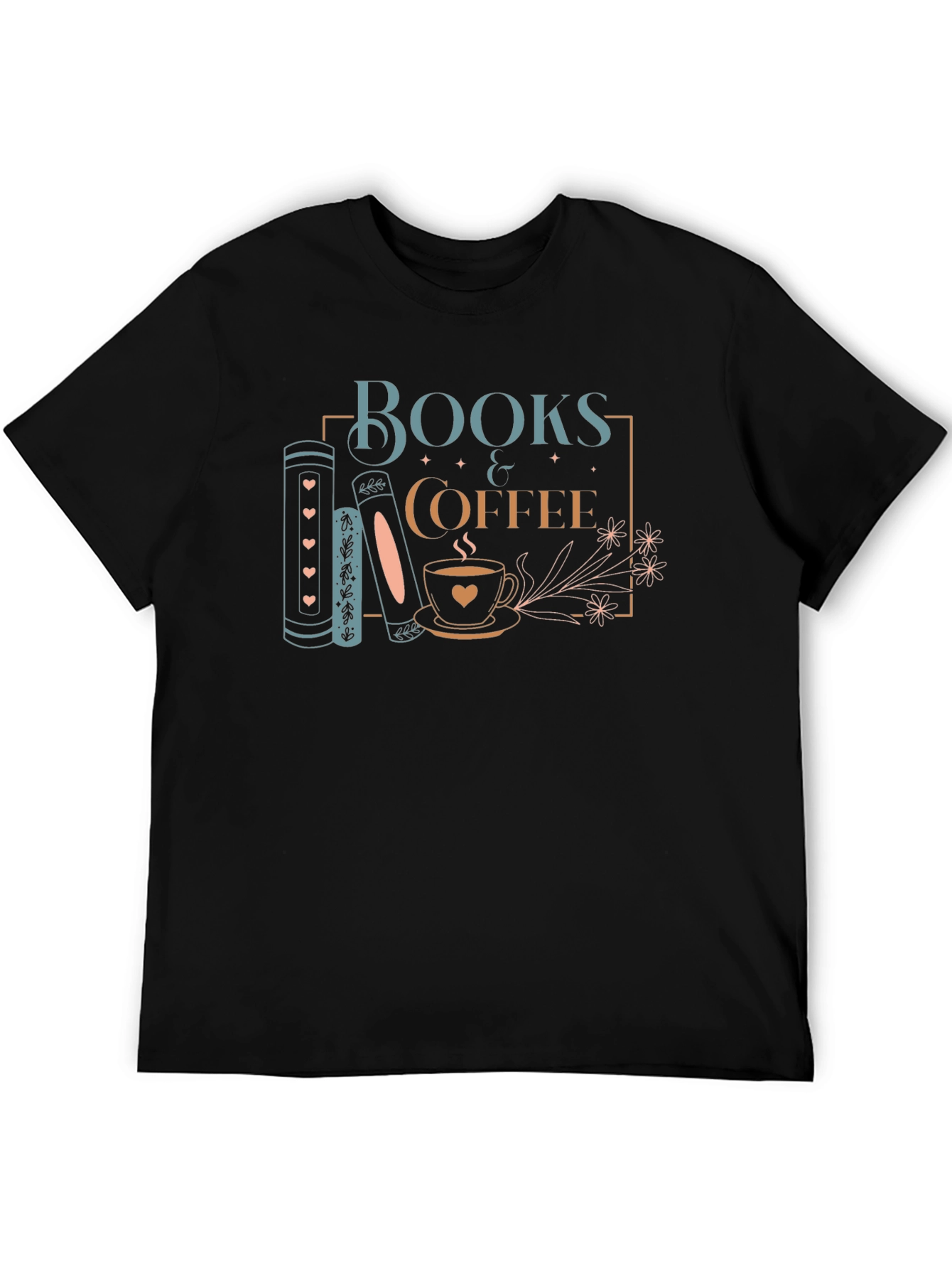 Books & Coffee Graphic Tee - Stylish Unisex T-Shirt