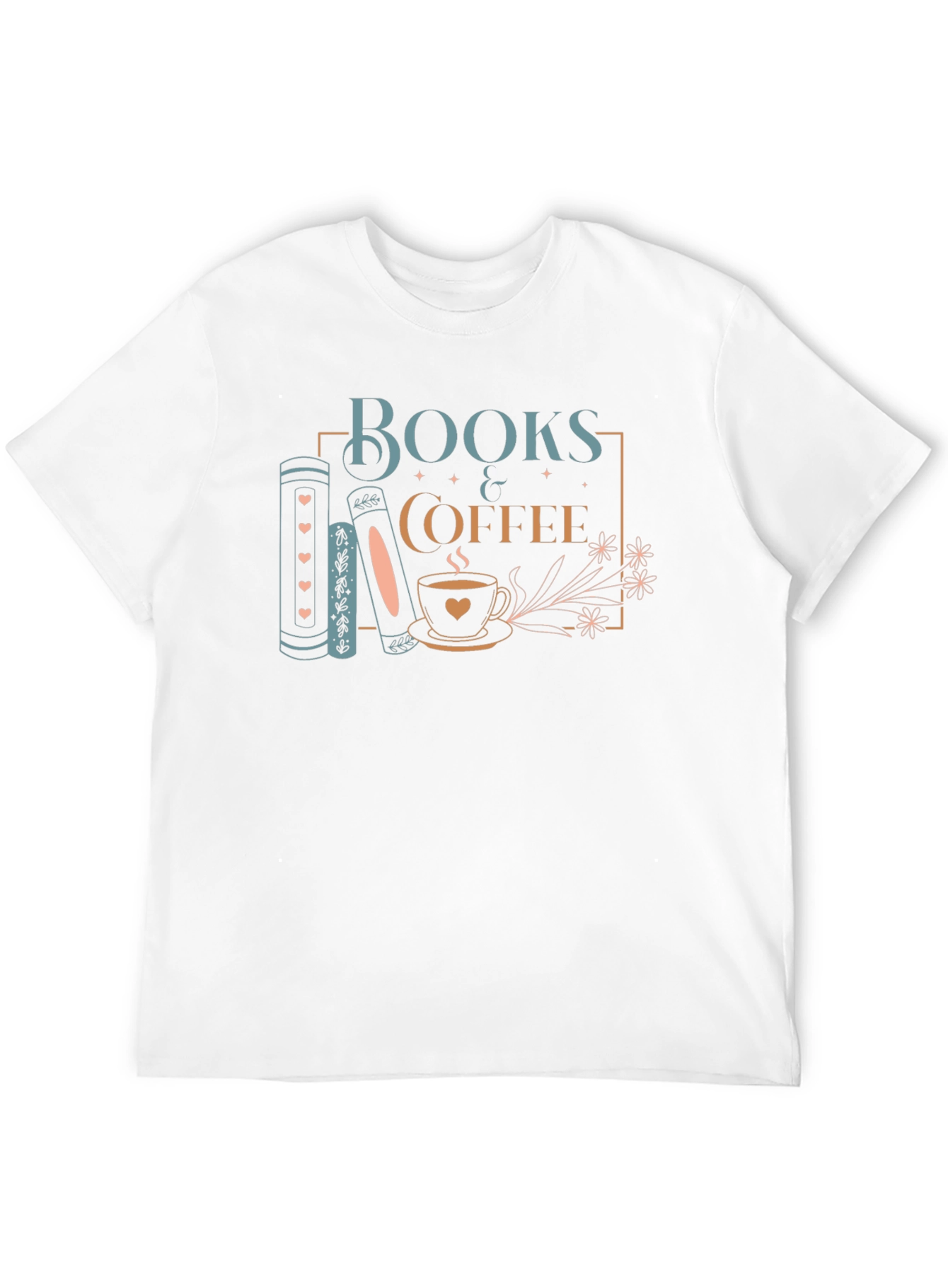 Books & Coffee Graphic Tee - Stylish Unisex T-Shirt
