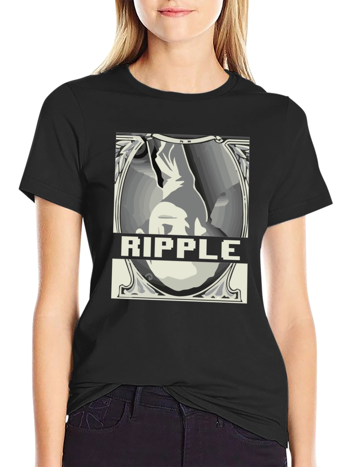 Ripple Graphic Tee - Crypto Currency Black T-Shirt