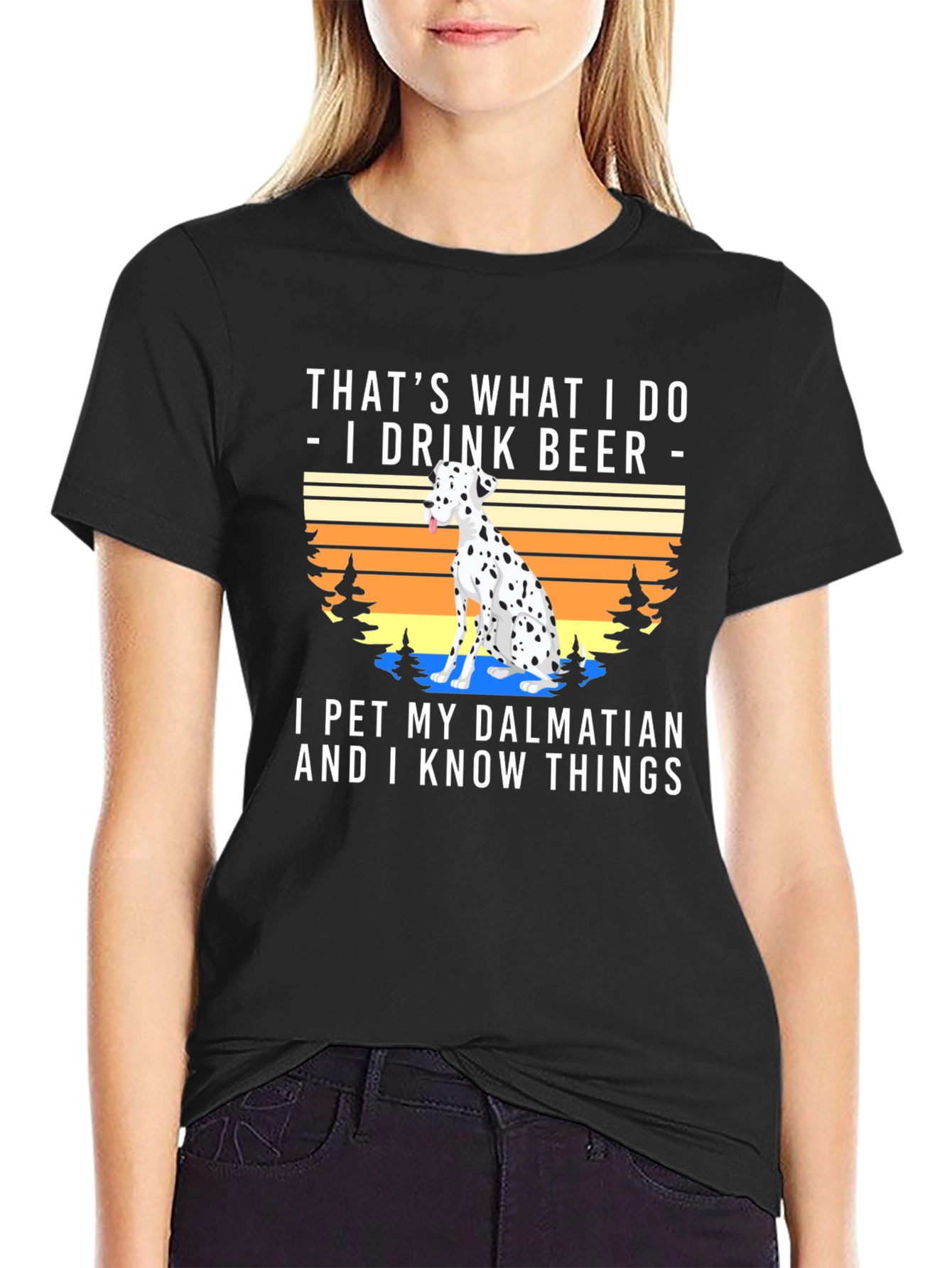 I Drink Beer Pet Dalmatian T-Shirt