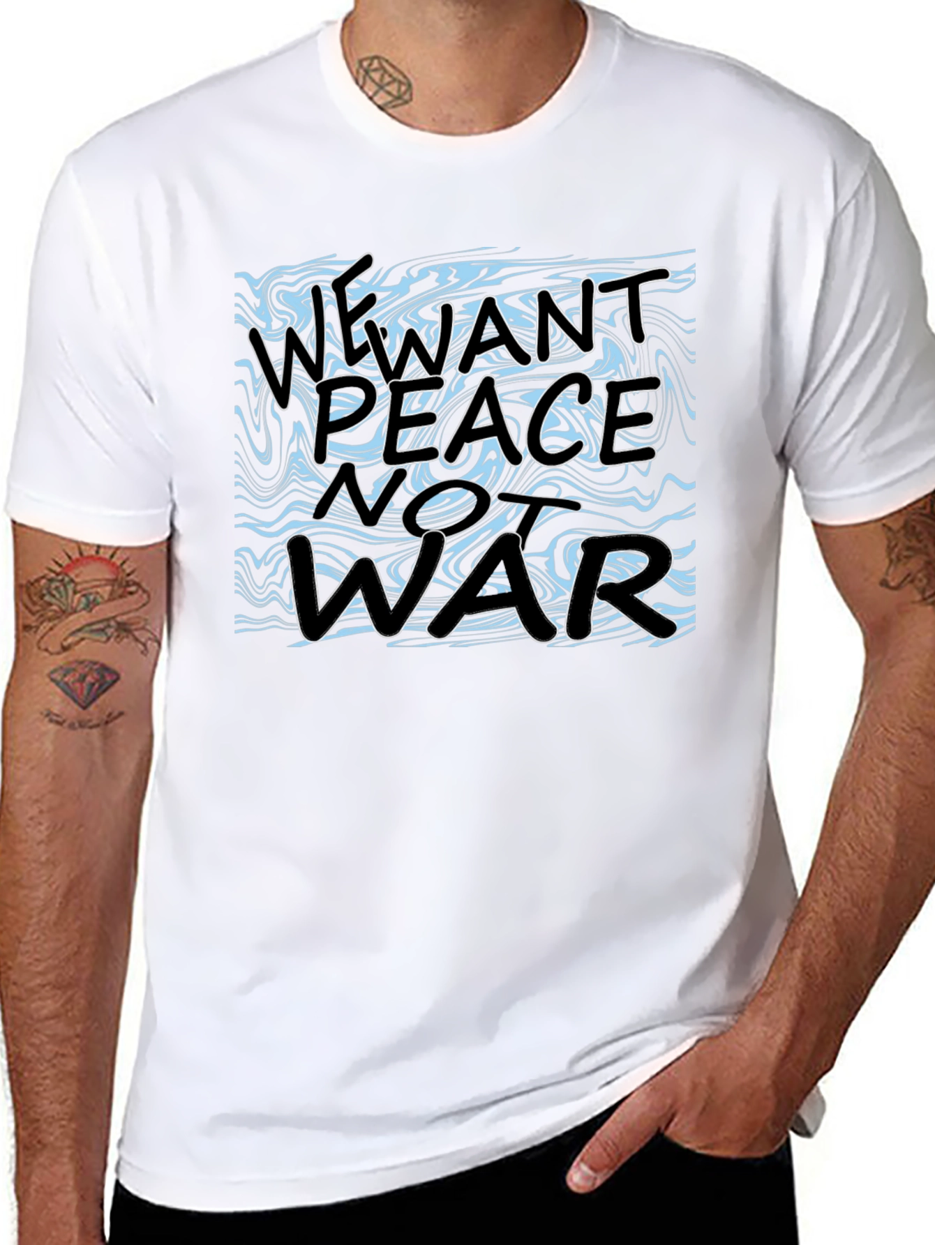 Peace Not War Graphic Tee - Black