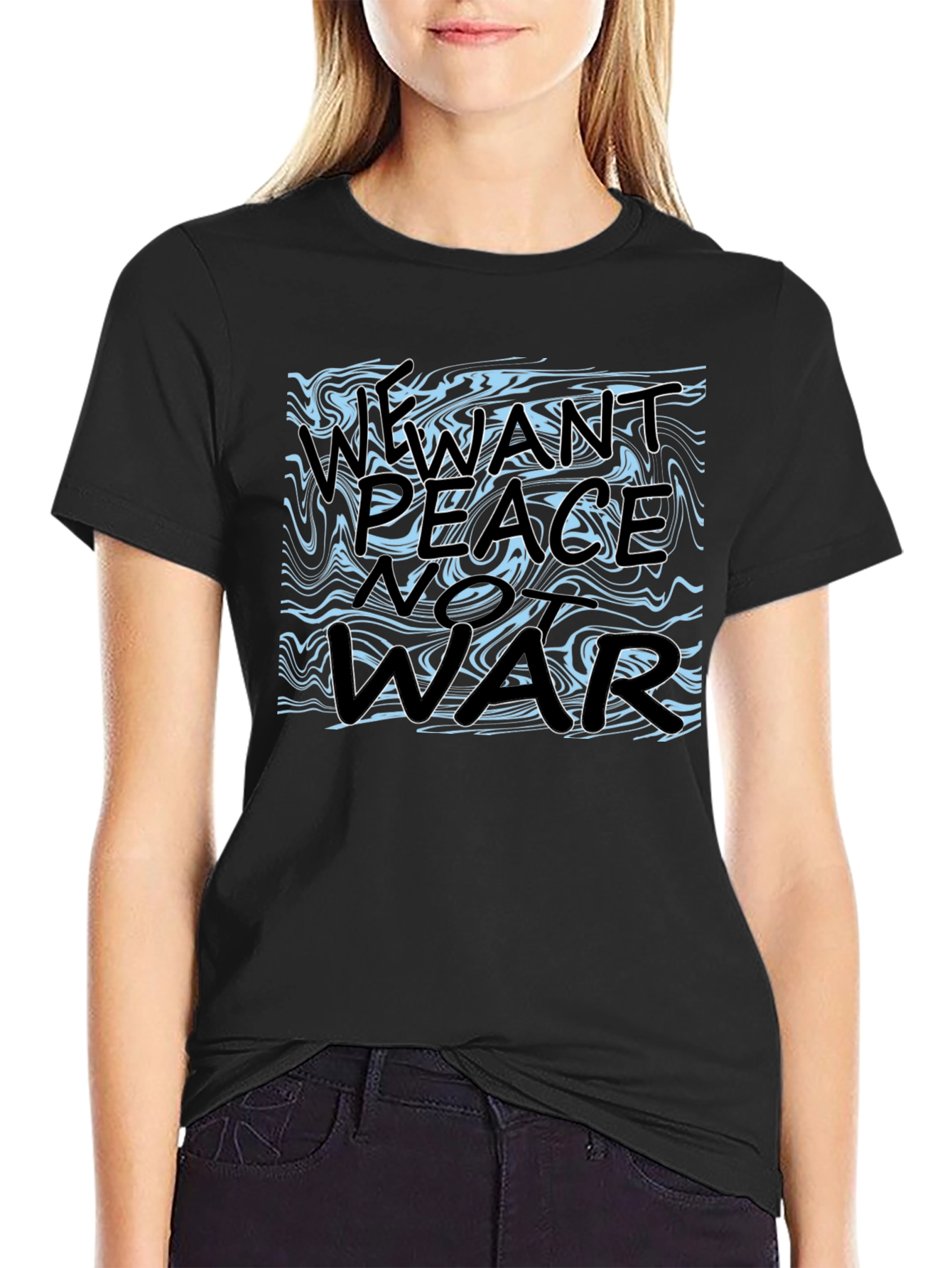 Peace Not War Graphic Tee - Black