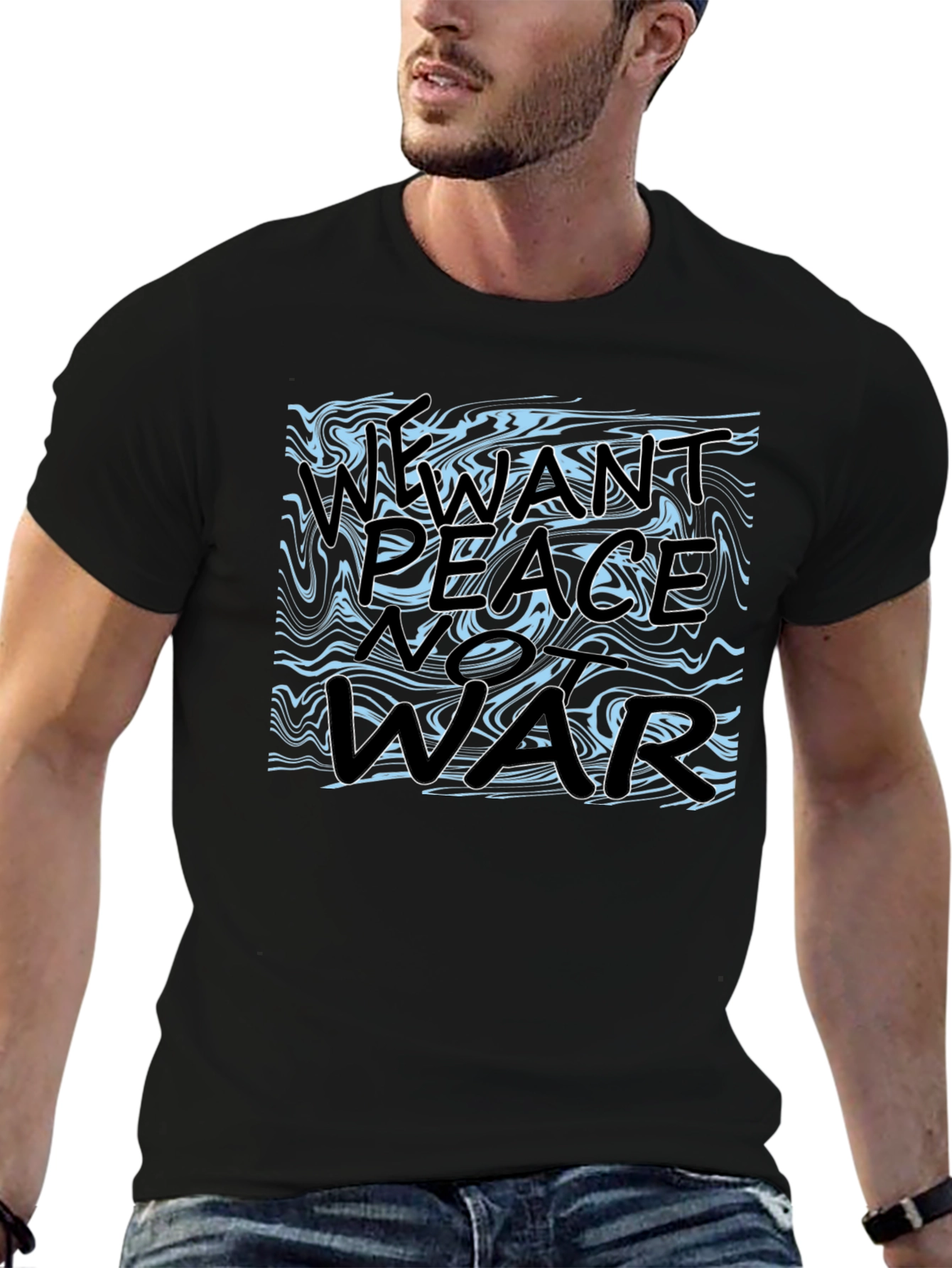 Peace Not War Graphic Tee - Black