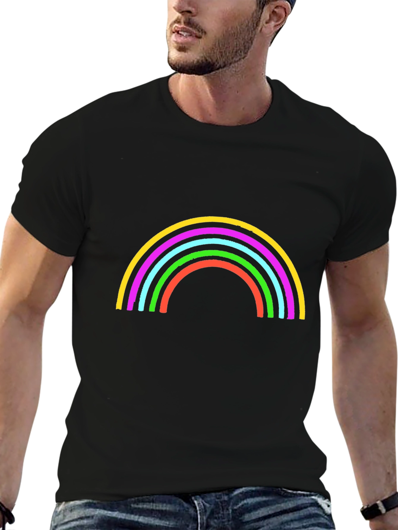 Rainbow Graphic Black T-Shirt