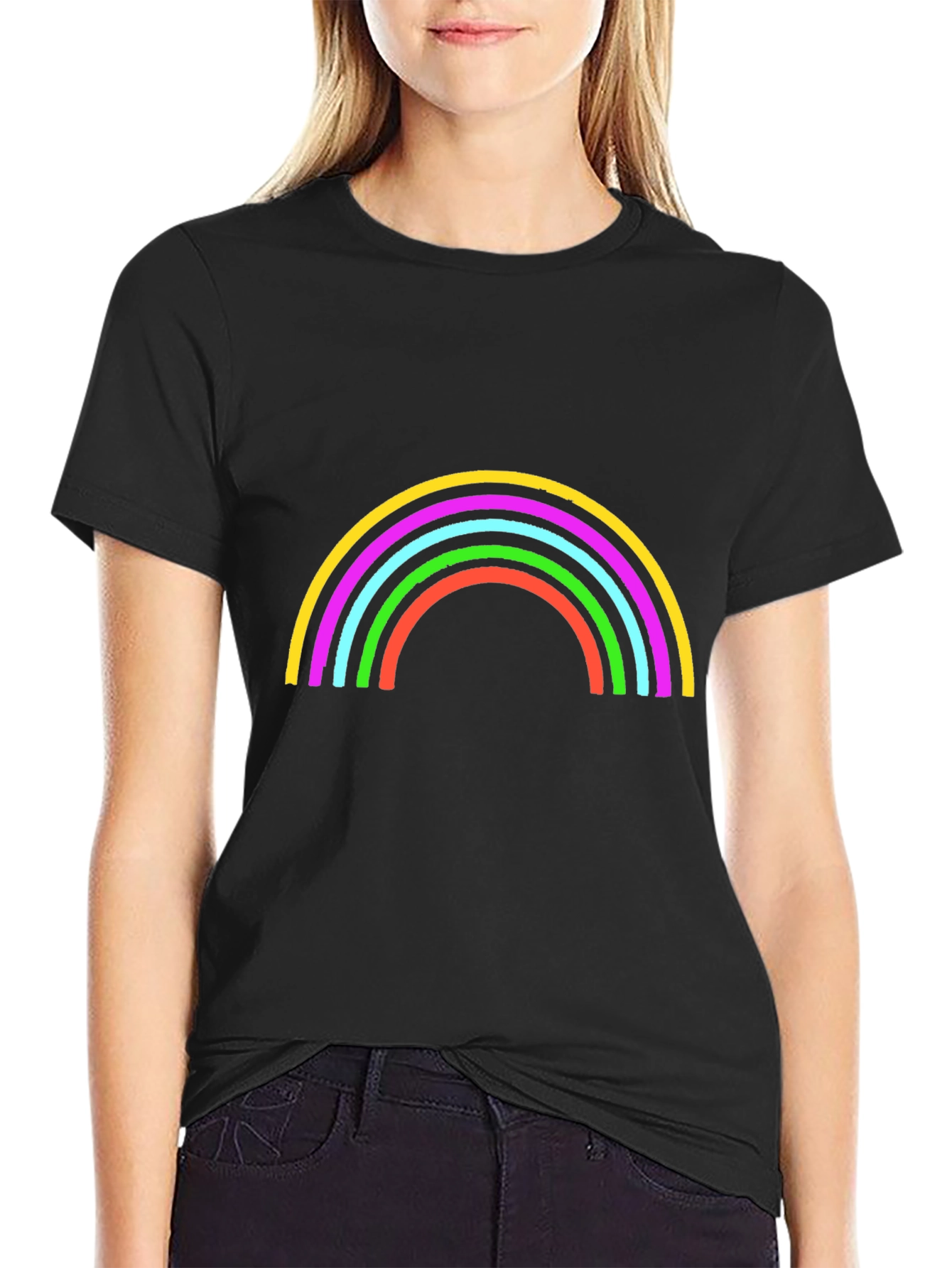 Rainbow Graphic Black T-Shirt
