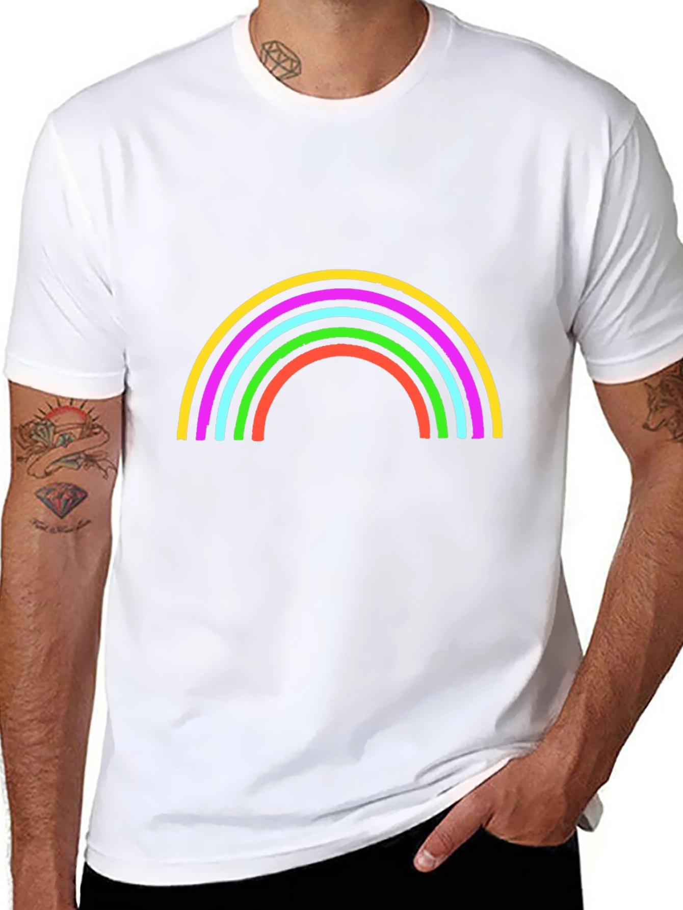 Rainbow Graphic Black T-Shirt
