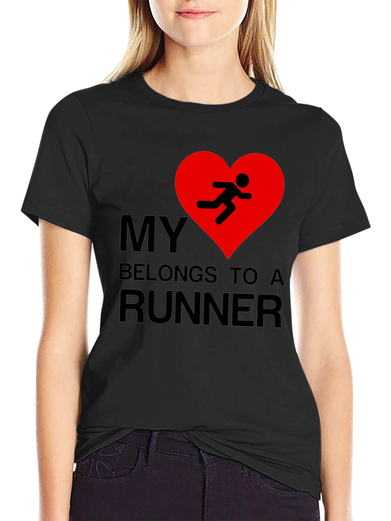 My Heart Belongs to a Runner Graphic T-Shirt