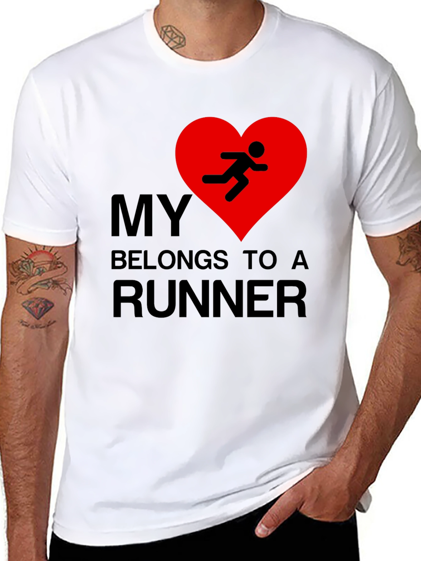 My Heart Belongs to a Runner Graphic T-Shirt