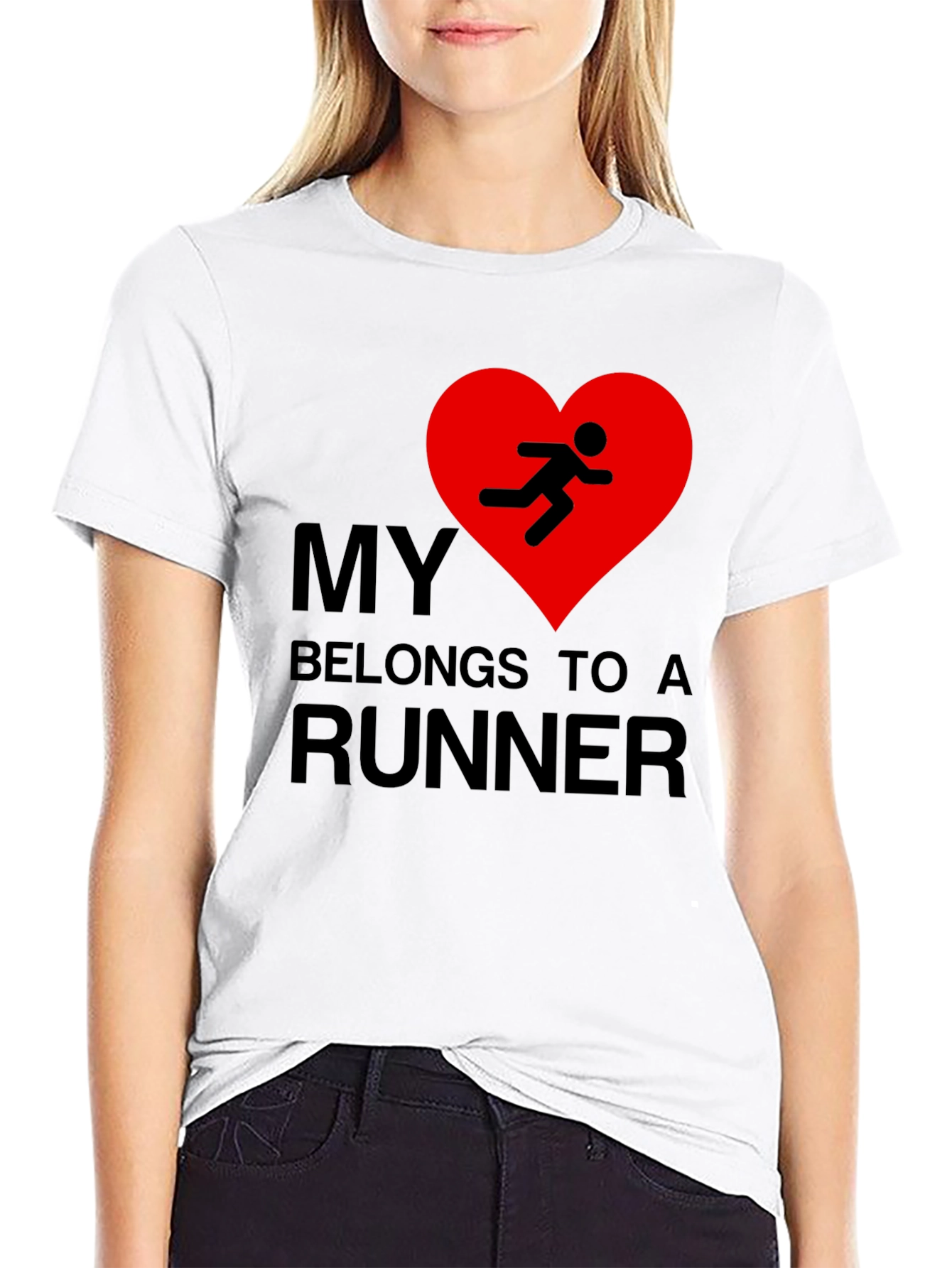 My Heart Belongs to a Runner Graphic T-Shirt