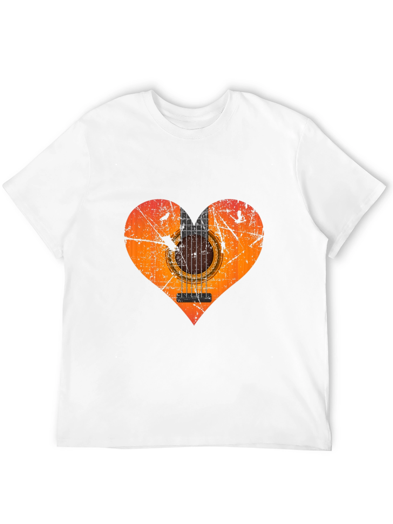 Guitar Heart Graphic T-Shirt - Black