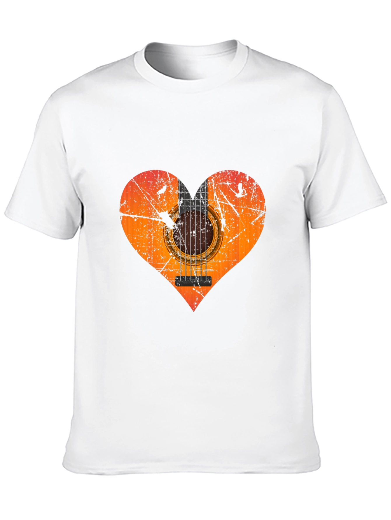 Guitar Heart Graphic T-Shirt - Black