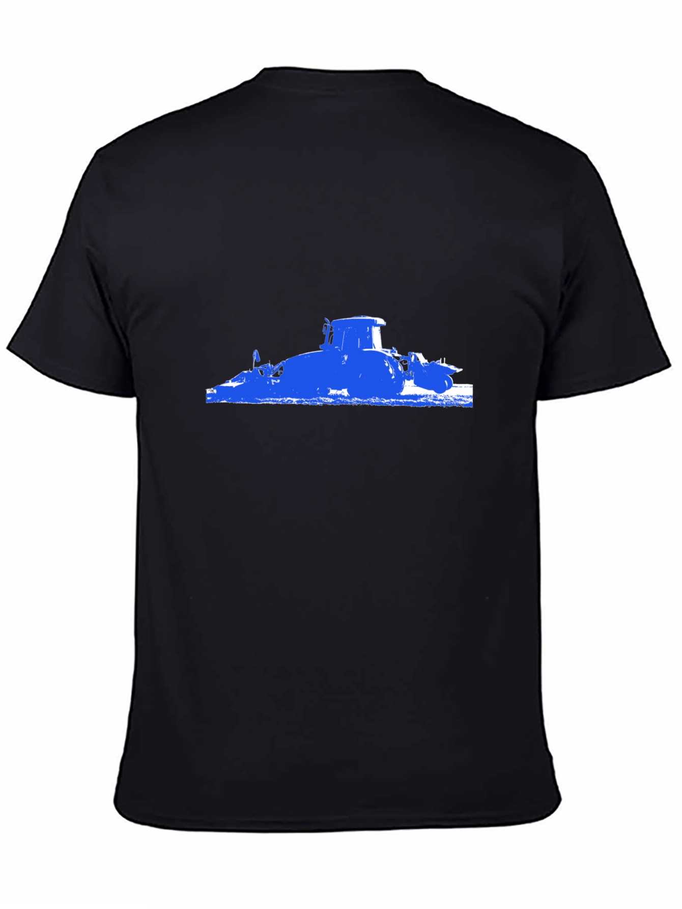 Blue Tractor Graphic Black T-Shirt