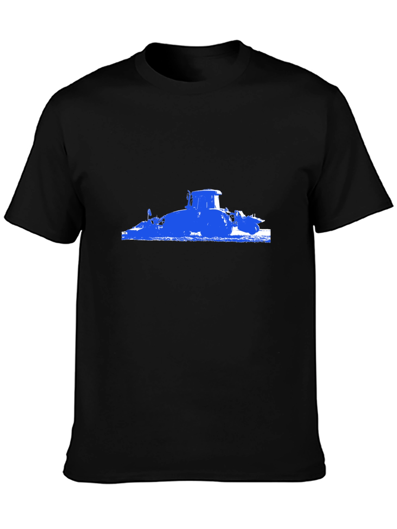 Blue Tractor Graphic Black T-Shirt