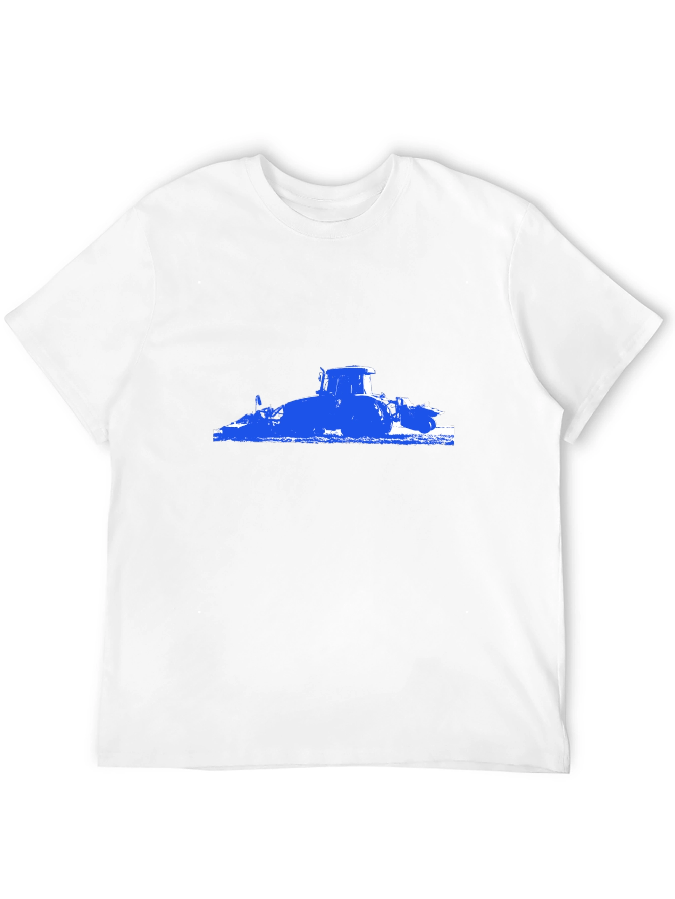Blue Tractor Graphic Black T-Shirt