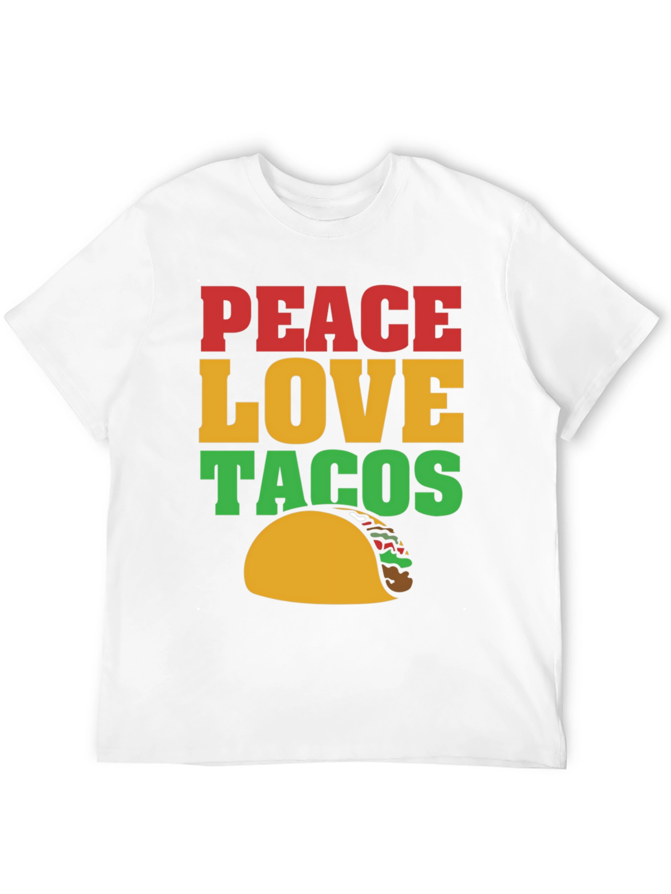 Peace Love Tacos Black Graphic T-Shirt