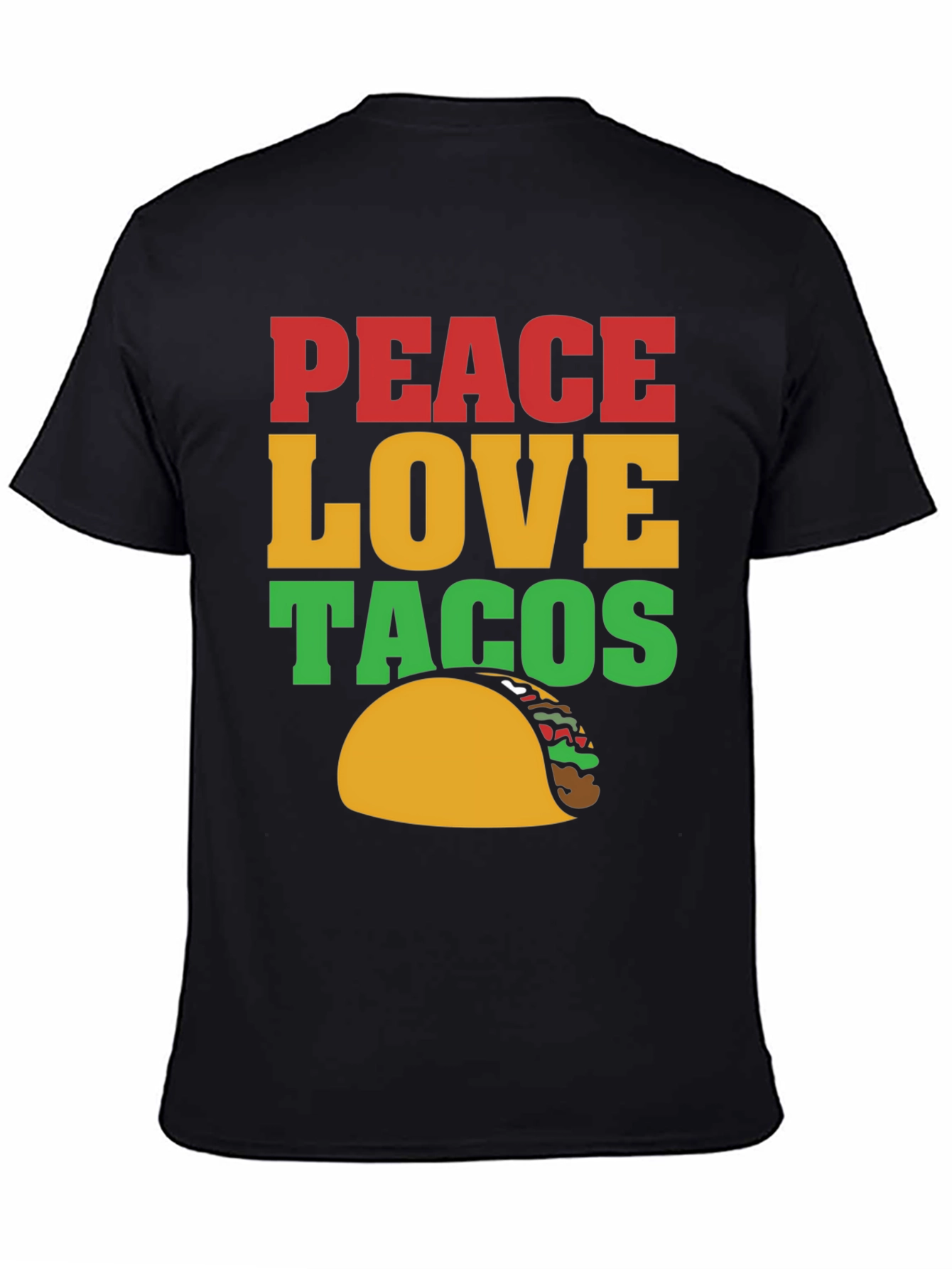 Peace Love Tacos Black Graphic T-Shirt