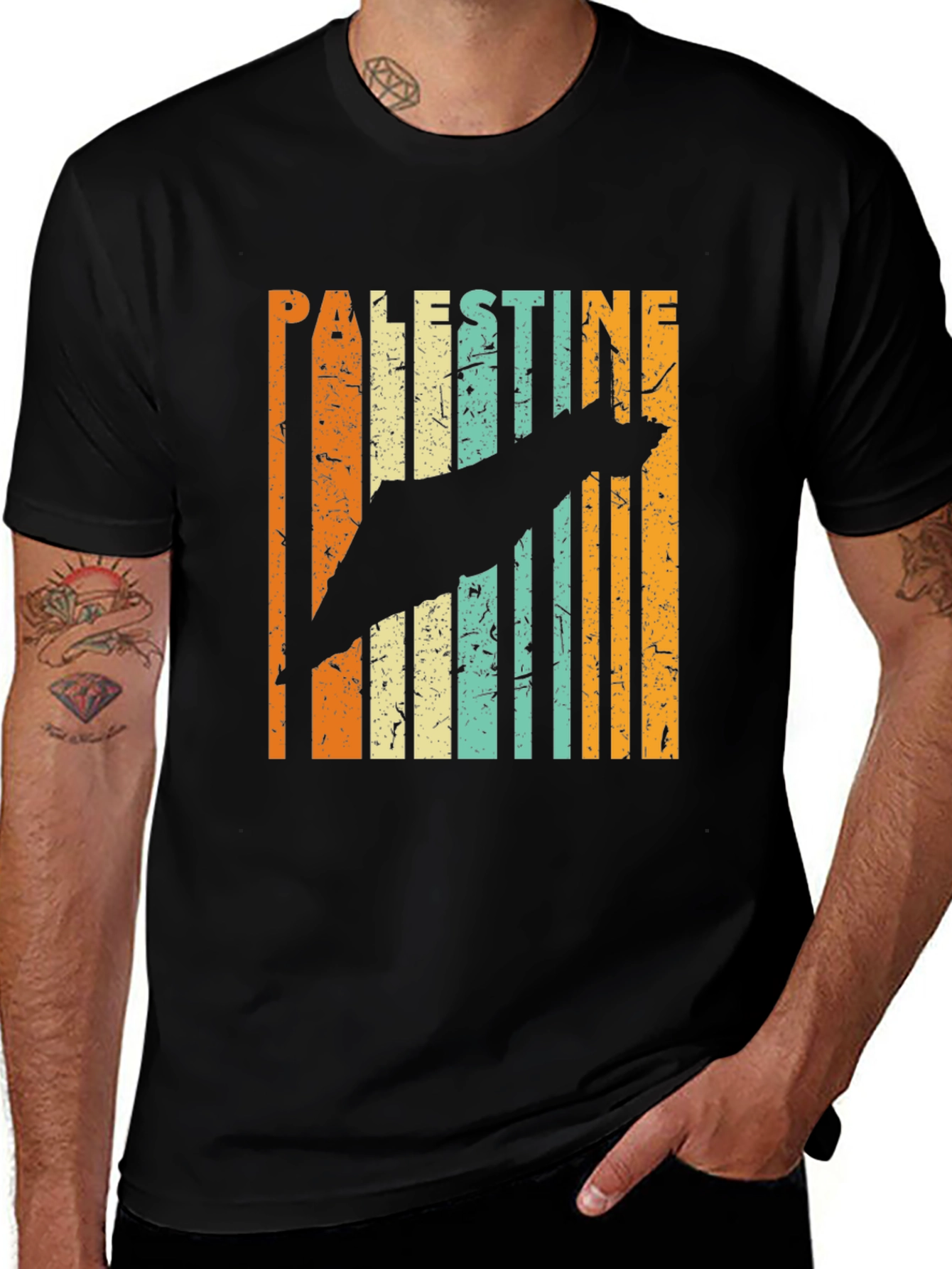 Palestine Retro Map T-Shirt